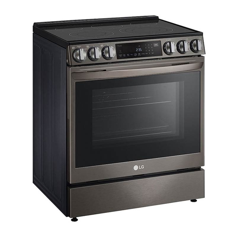 ADA Compliant, 6.3 cu.ft. Electric Single Oven Slide-in Range, Instaview, Air Fry, ProBake Convection, Printproof Black Stainless Steel