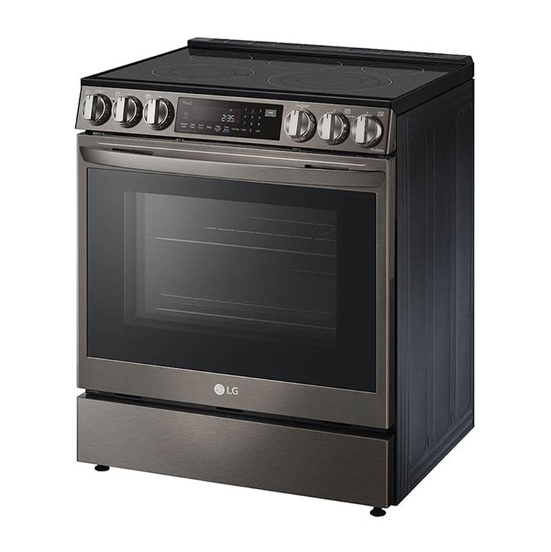 ADA Compliant, 6.3 cu.ft. Electric Single Oven Slide-in Range, Instaview, Air Fry, ProBake Convection, Printproof Black Stainless Steel
