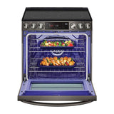 ADA Compliant, 6.3 cu.ft. Electric Single Oven Slide-in Range, Instaview, Air Fry, ProBake Convection, Printproof Black Stainless Steel