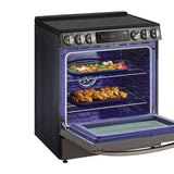ADA Compliant, 6.3 cu.ft. Electric Single Oven Slide-in Range, Instaview, Air Fry, ProBake Convection, Printproof Black Stainless Steel