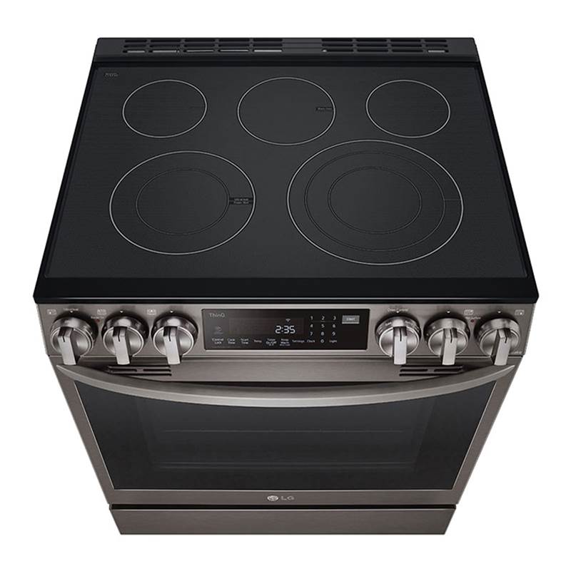 ADA Compliant, 6.3 cu.ft. Electric Single Oven Slide-in Range, Instaview, Air Fry, ProBake Convection, Printproof Black Stainless Steel