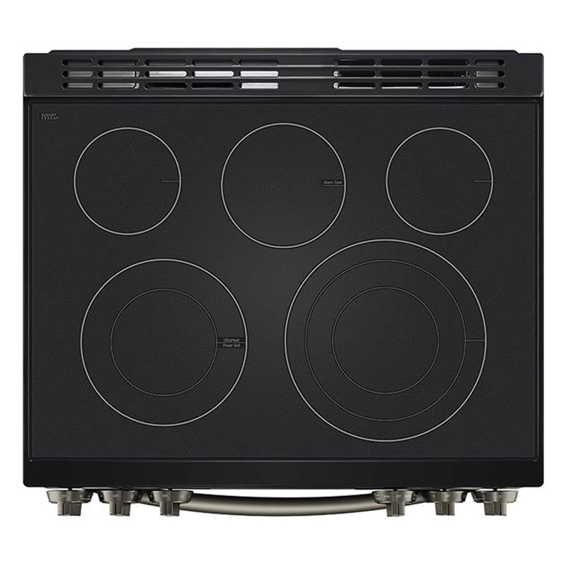 ADA Compliant, 6.3 cu.ft. Electric Single Oven Slide-in Range, Instaview, Air Fry, ProBake Convection, Printproof Black Stainless Steel