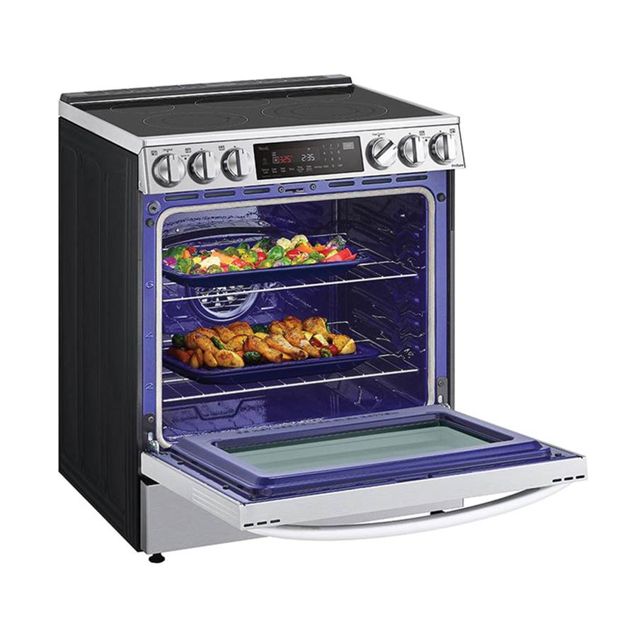 ADA Compliant, 6.3 cu.ft. Electric Single Oven Slide-in Range, Instaview, Air Fry, ProBake Convection, Printproof Stainless Steel