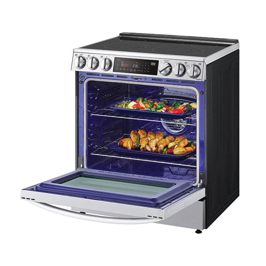 ADA Compliant, 6.3 cu.ft. Electric Single Oven Slide-in Range, Instaview, Air Fry, ProBake Convection, Printproof Stainless Steel