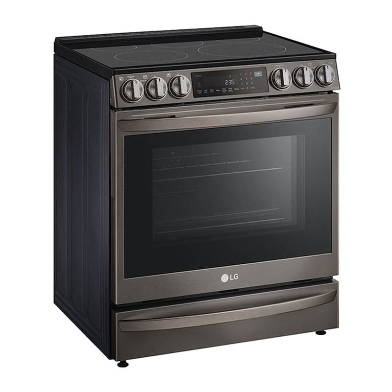 ADA Compliant, 6.3 cu.ft. Electric Single Oven Slide-in Range, Instaview, Air Fry, ProBake Convection, Printproof Black Stainless Steel