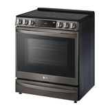 ADA Compliant, 6.3 cu.ft. Electric Single Oven Slide-in Range, Instaview, Air Fry, ProBake Convection, Printproof Black Stainless Steel