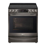 ADA Compliant, 6.3 cu.ft. Electric Single Oven Slide-in Range, Instaview, Air Fry, ProBake Convection, Printproof Black Stainless Steel