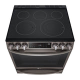 ADA Compliant, 6.3 cu.ft. Electric Single Oven Slide-in Range, Instaview, Air Fry, ProBake Convection, Printproof Black Stainless Steel