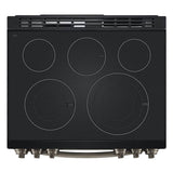 ADA Compliant, 6.3 cu.ft. Electric Single Oven Slide-in Range, Instaview, Air Fry, ProBake Convection, Printproof Black Stainless Steel