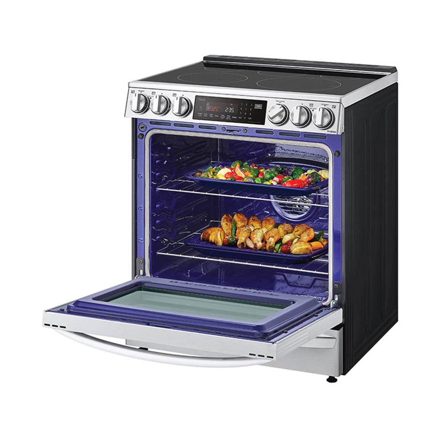ADA Compliant, 6.3 cu.ft. Electric Single Oven Slide-in Range, Instaview, Air Fry, ProBake Convection, Printproof Stainless Steel