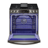 6.3 cu.ft. Gas Single Oven Slide-in Range, Instaview, Air Fry, ProBake Convection, EasyClean plus Self Clean, ThinQ, Printproof Black Stainless Steel