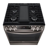 6.3 cu.ft. Gas Single Oven Slide-in Range, Instaview, Air Fry, ProBake Convection, EasyClean plus Self Clean, ThinQ, Printproof Black Stainless Steel