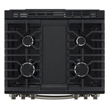 6.3 cu.ft. Gas Single Oven Slide-in Range, Instaview, Air Fry, ProBake Convection, EasyClean plus Self Clean, ThinQ, Printproof Black Stainless Steel