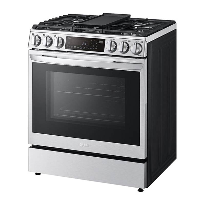 6.3 cu.ft. Gas Single Oven Slide-in Range, Instaview, Air Fry, ProBake Convection, EasyClean plus Self Clean, ThinQ, Printproof Stainless Steel