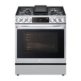 6.3 cu.ft. Gas Single Oven Slide-in Range, Instaview, Air Fry, ProBake Convection, EasyClean plus Self Clean, ThinQ, Printproof Stainless Steel