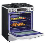 6.3 cu.ft. Gas Single Oven Slide-in Range, Instaview, Air Fry, ProBake Convection, EasyClean plus Self Clean, ThinQ, Printproof Stainless Steel