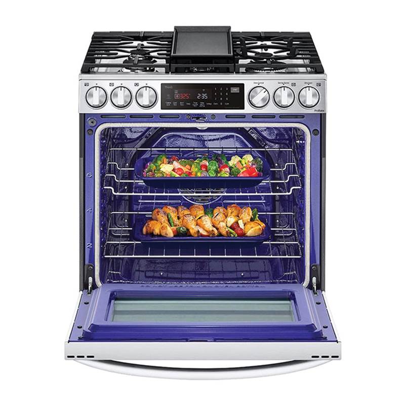 6.3 cu.ft. Gas Single Oven Slide-in Range, Instaview, Air Fry, ProBake Convection, Printproof Stainless Steel