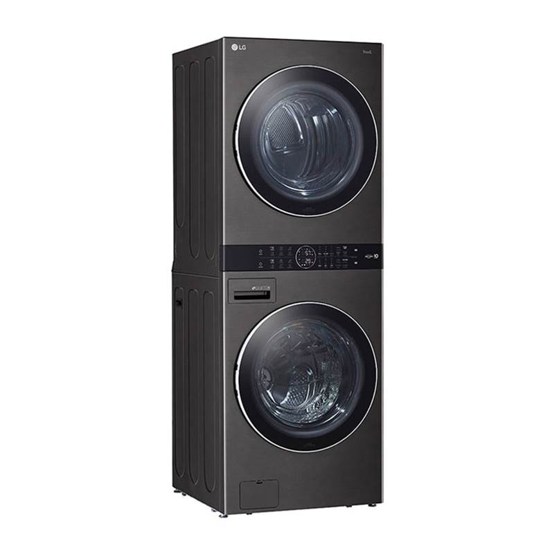 4.5 cu.ft. Washer, 7.4 cu.ft. Electric Dryer, Washtower with Center Control, TurboWash360 and TurboSteam, Black Steel