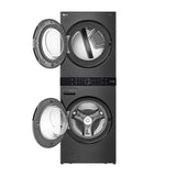4.5 cu.ft. Washer, 7.4 cu.ft. Electric Dryer, Washtower with Center Control, TurboWash360 and TurboSteam, Black Steel