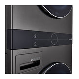 4.5 cu.ft. Washer, 7.4 cu.ft. Electric Dryer, Washtower with Center Control, TurboWash360 and TurboSteam, Black Steel