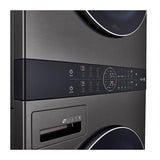 4.5 cu.ft. Washer, 7.4 cu.ft. Electric Dryer, Washtower with Center Control, TurboWash360 and TurboSteam, Black Steel