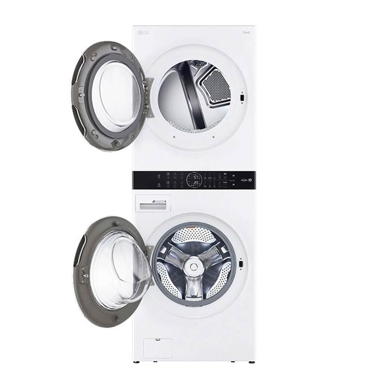 4.5 cu.ft. Washer, 7.4 cu.ft. Electric Dryer, Washtower with Center Control, TurboWash360 and TurboSteam, Black Steel