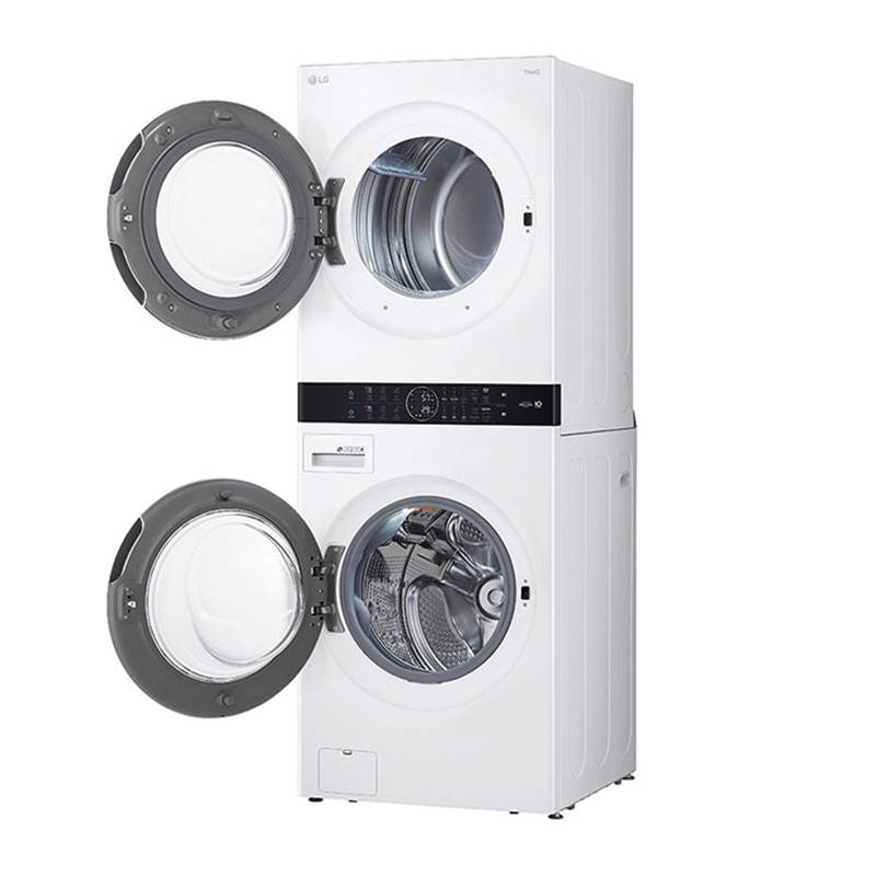 4.5 cu.ft. Washer, 7.4 cu.ft. Electric Dryer, Washtower with Center Control, TurboWash360 and TurboSteam, Black Steel