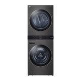 LG Appliances - 4.5 cu.ft. Washer, 7.4 cu.ft. Gas Dryer, Washtower with Center Control, TurboWash360 and TurboSteam, Black Steel - Black Stainless Steel