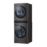 4.5 cu.ft. Washer, 7.4 cu.ft. Gas Dryer, Washtower with Center Control, TurboWash360 and TurboSteam, Black Steel