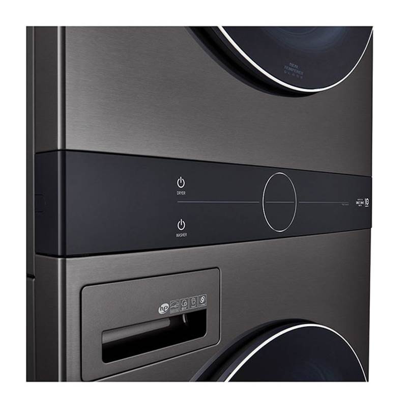 4.5 cu.ft. Washer, 7.4 cu.ft. Gas Dryer, Washtower with Center Control, TurboWash360 and TurboSteam, Black Steel