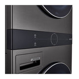 4.5 cu.ft. Washer, 7.4 cu.ft. Gas Dryer, Washtower with Center Control, TurboWash360 and TurboSteam, Black Steel