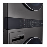 4.5 cu.ft. Washer, 7.4 cu.ft. Gas Dryer, Washtower with Center Control, TurboWash360 and TurboSteam, Black Steel