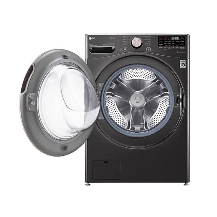 4.5 cu.ft. Ultra Large Capacity Front Load Washer with AIDD, TurboWash, Steam and Wi-Fi Connectivity, Black Steel