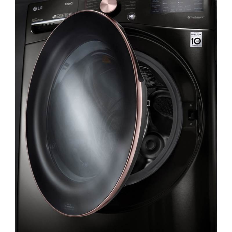 4.5 cu.ft. Ultra Large Capacity Front Load Washer with AIDD, TurboWash, Steam and Wi-Fi Connectivity, Black Steel