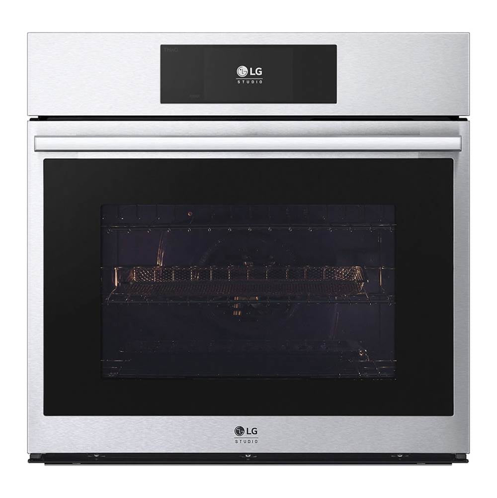 LG Appliances - LG STUDIO Single Wall Oven, 4.7 cu-ft, 30'', 7'' LCD Touch-Screen Control, Instaview, Steam Sous Vide, Air Fry - Stainless Steel