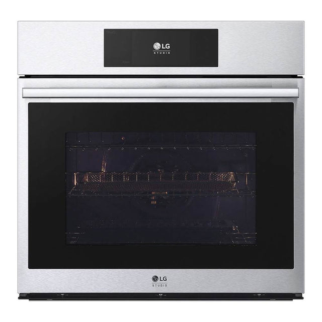 LG Appliances - LG STUDIO Single Wall Oven, 4.7 cu-ft, 30'', 7'' LCD Touch-Screen Control, Instaview, Steam Sous Vide, Air Fry - Stainless Steel