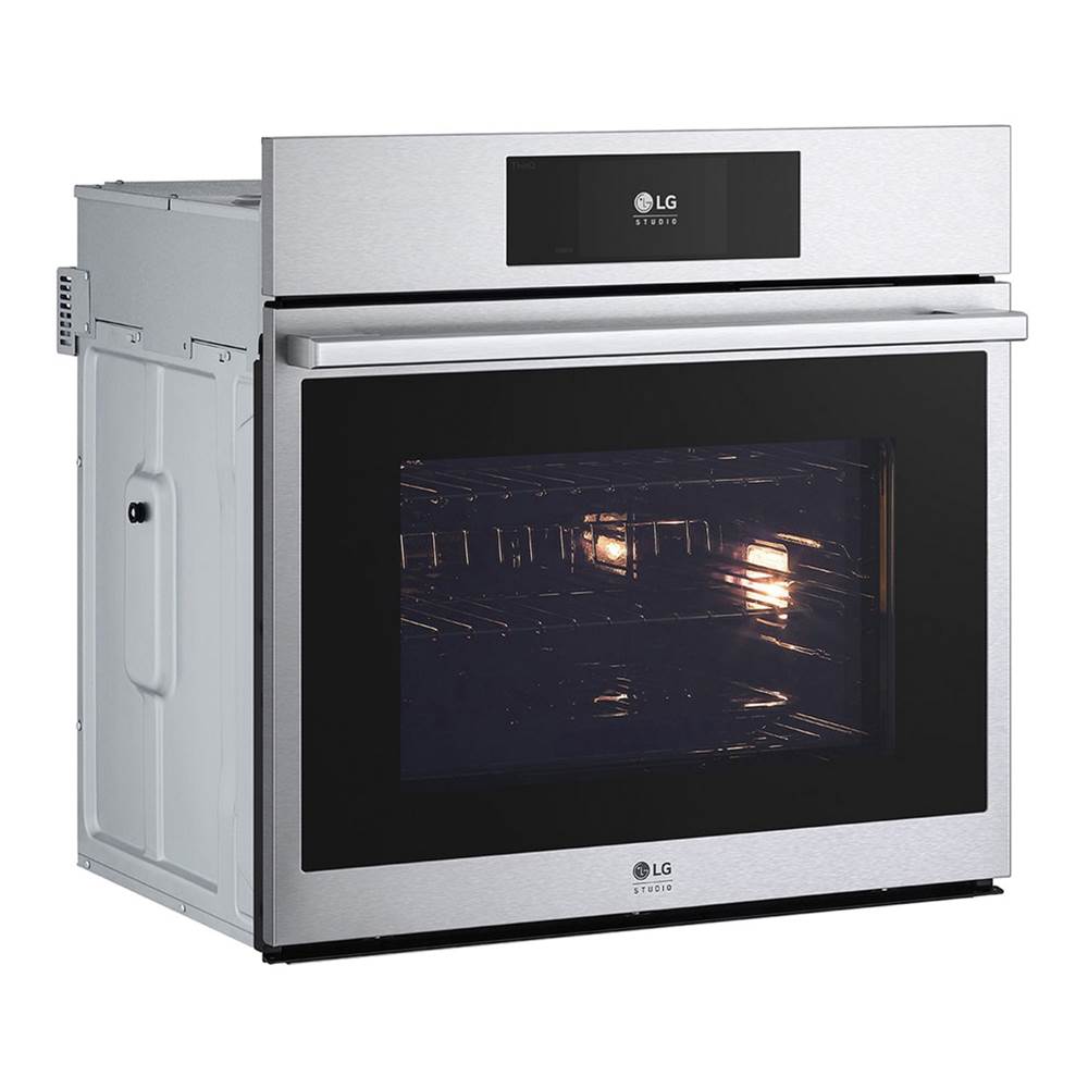 LG STUDIO Single Wall Oven, 4.7 cu-ft, 30'', 7'' LCD Touch-Screen Control, Instaview, Steam Sous Vide, Air Fry
