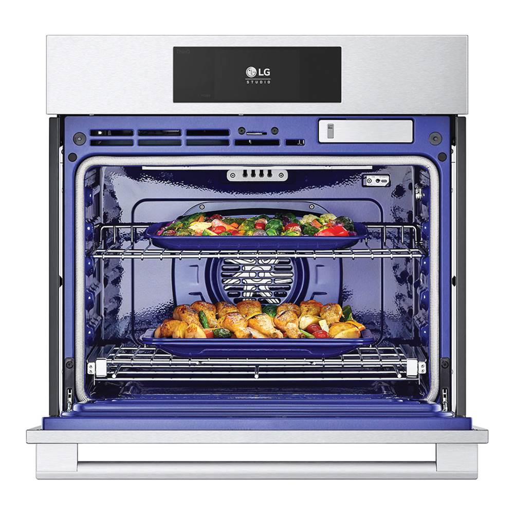 LG STUDIO Single Wall Oven, 4.7 cu-ft, 30'', 7'' LCD Touch-Screen Control, Instaview, Steam Sous Vide, Air Fry