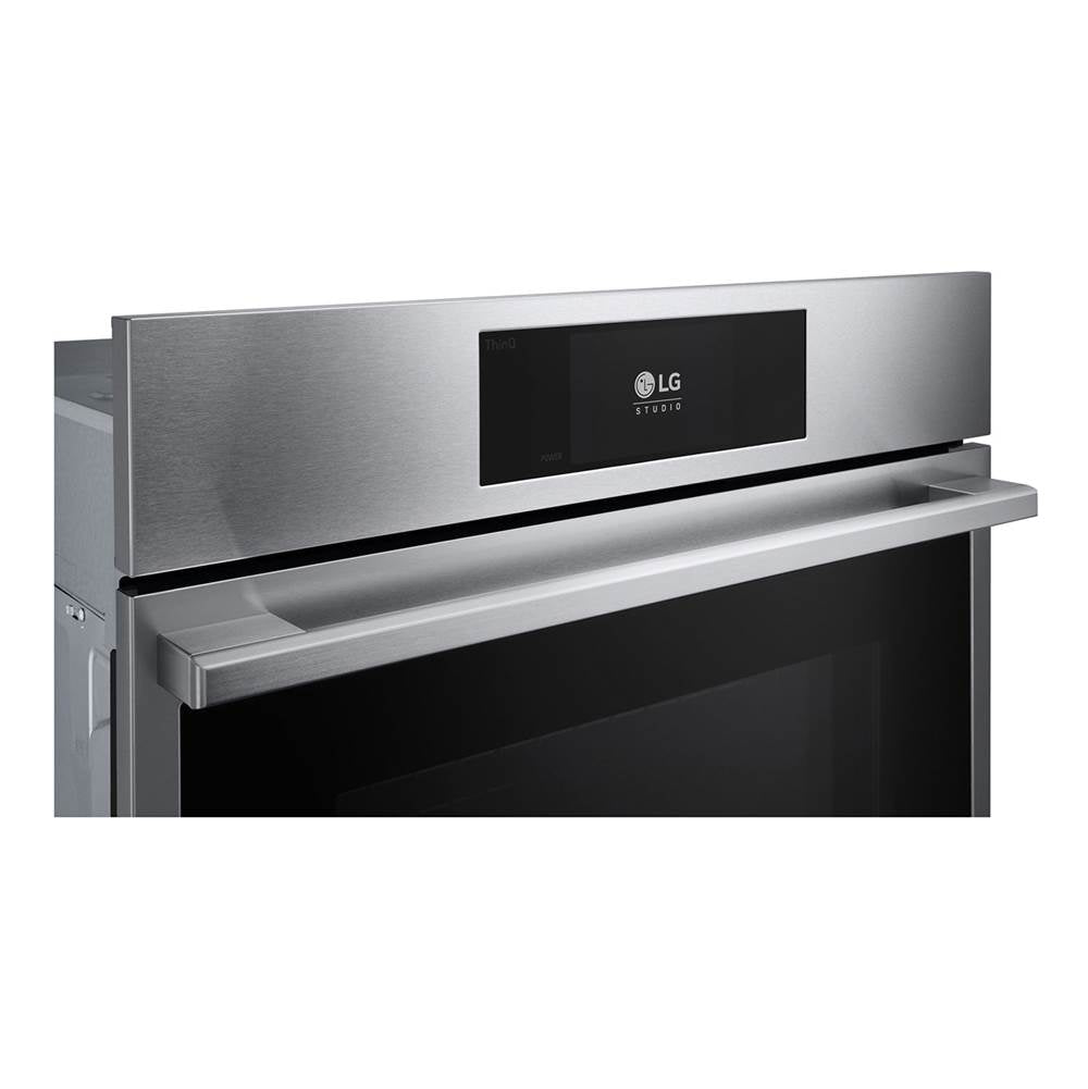 LG STUDIO Single Wall Oven, 4.7 cu-ft, 30'', 7'' LCD Touch-Screen Control, Instaview, Steam Sous Vide, Air Fry