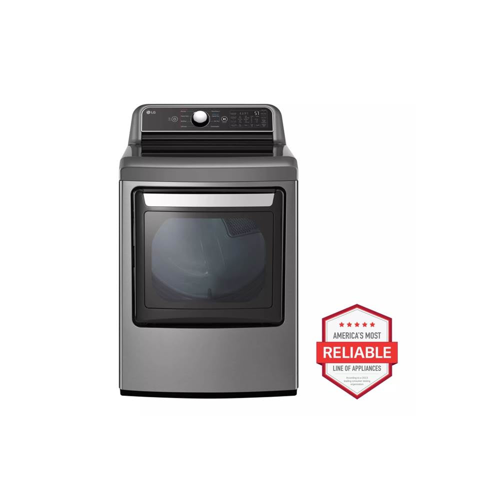 LG Appliances - Ultra Large High Efficiency Electric Dryer, 7.3 cu-ft, EasyLoad Door, Graphite Steel - Graphite Steel