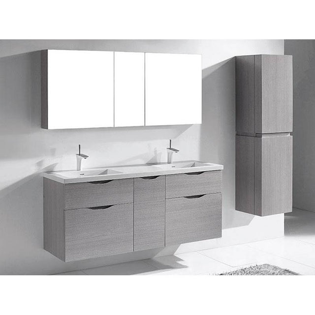 Madeli - Madeli Bolano 60D'' Wall hung Vanity Cabinet Ash Grey Finish - Ash Grey