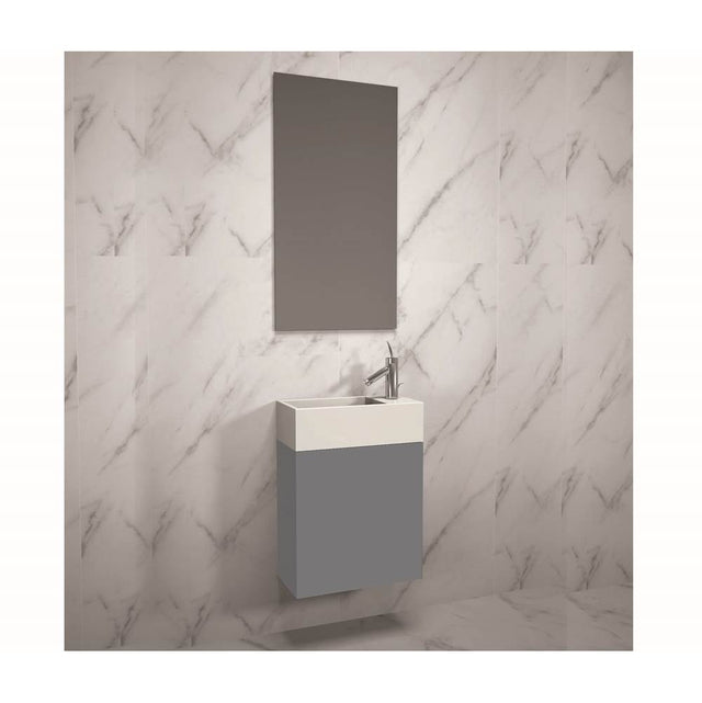 Madeli - Madeli Petite 19'', Wall Hung Vanity Cabinet, Studio Grey - Studio Gray