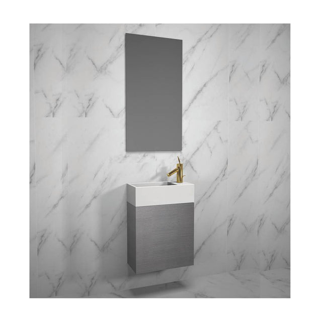 Madeli - Madeli Petite 19'', Wall Hung Vanity Cabinet, Ash Grey - Ash Grey