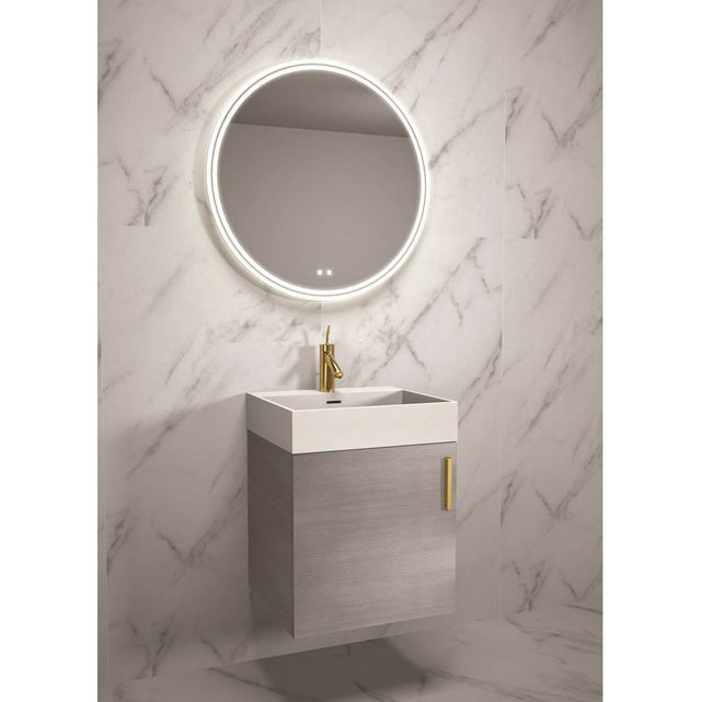 Madeli - Madeli Compact 20'' Wall Hung Vanity Cabinet Ash Grey/HW: Brushed Nickel (BN) - Ash Gray With Brushed Nickel
