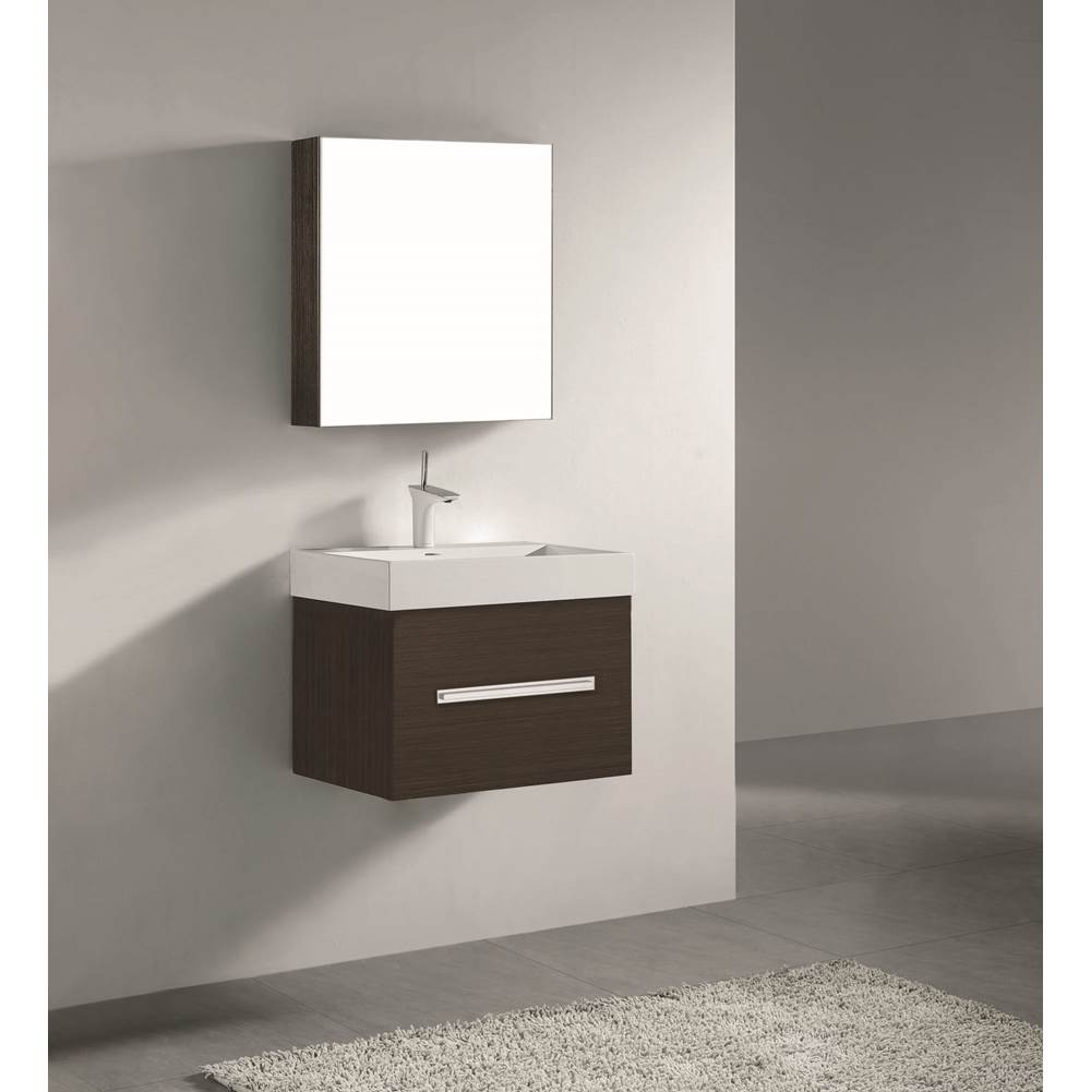 Madeli - Madeli Vogue 24'' Wall Hung Vanity Cabinet Walnut/HW: Polished Chrome(PC) - Walnut With Polished Chrome