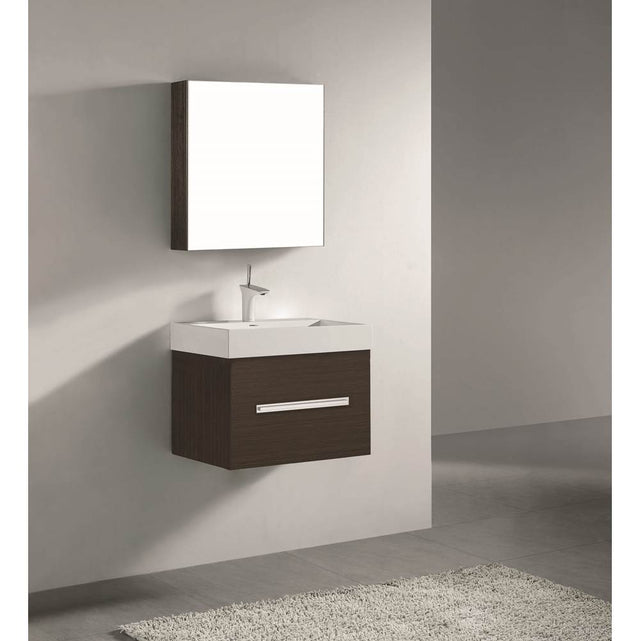 Madeli - Madeli Vogue 24'' Wall Hung Vanity Cabinet Walnut/HW: Satin Brass(SB) - Walnut With Satin Brass