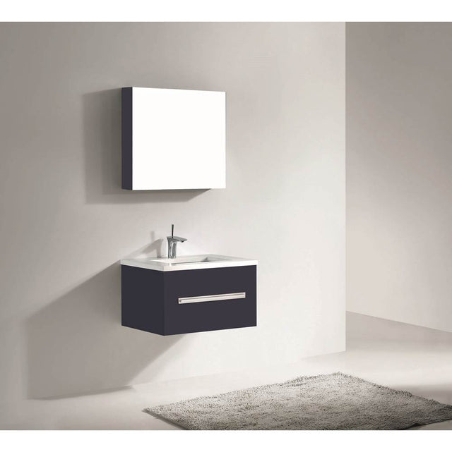 Madeli - Madeli Vogue 30'' Wall Hung Vanity Cabinet Sapphire/HW: Satin Brass(SB) - Sapphire With Satin Brass