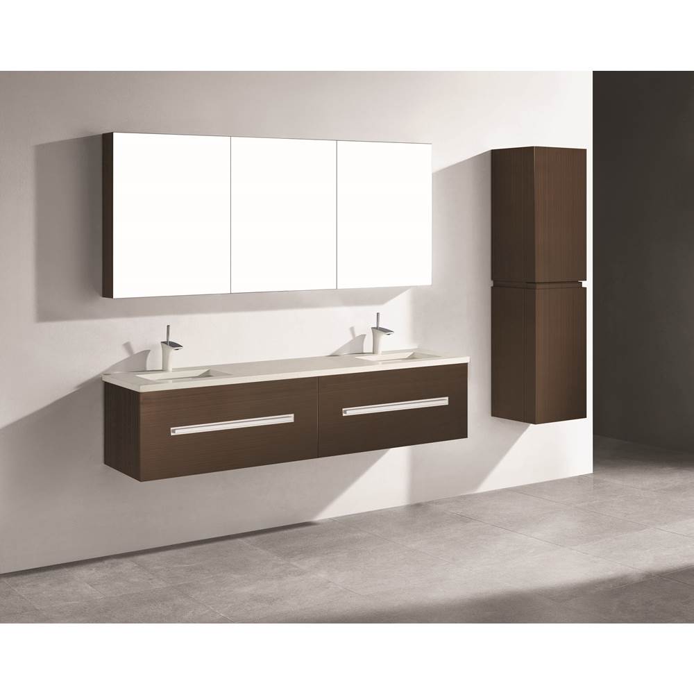 Madeli - Madeli Vogue 72'' Wall Hung Vanity Cabinet Walnut/HW: Satin Brass(SB) - Walnut With Satin Brass