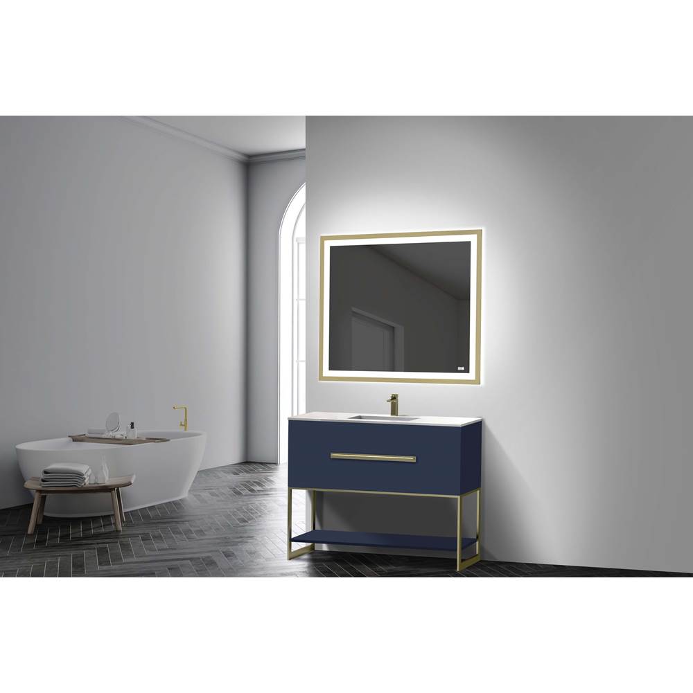Madeli - Madeli Loft 42'' Free Standing Vanity Cabinet Sapphire/HW: Polished Chrome(PC) - Sapphire With Polished Chrome