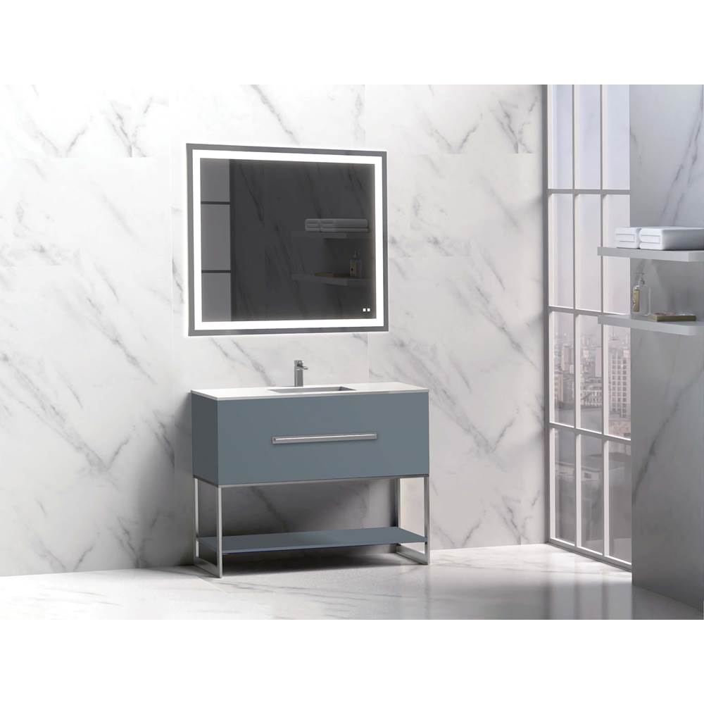 Madeli - Madeli Loft 42'' Free Standing Vanity Cabinet Studio Grey/HW: Matte Black(MB) - Studio Gray With Matte Black